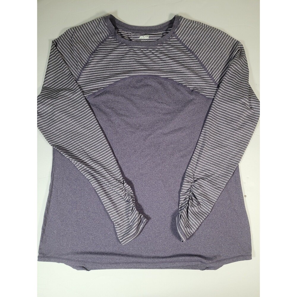 Avia Active Performance Two Tone Long Sleeve Striped Size L 12/14...A-21